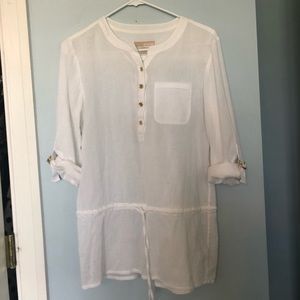 Michael Kors cotton beach top with gold hardware